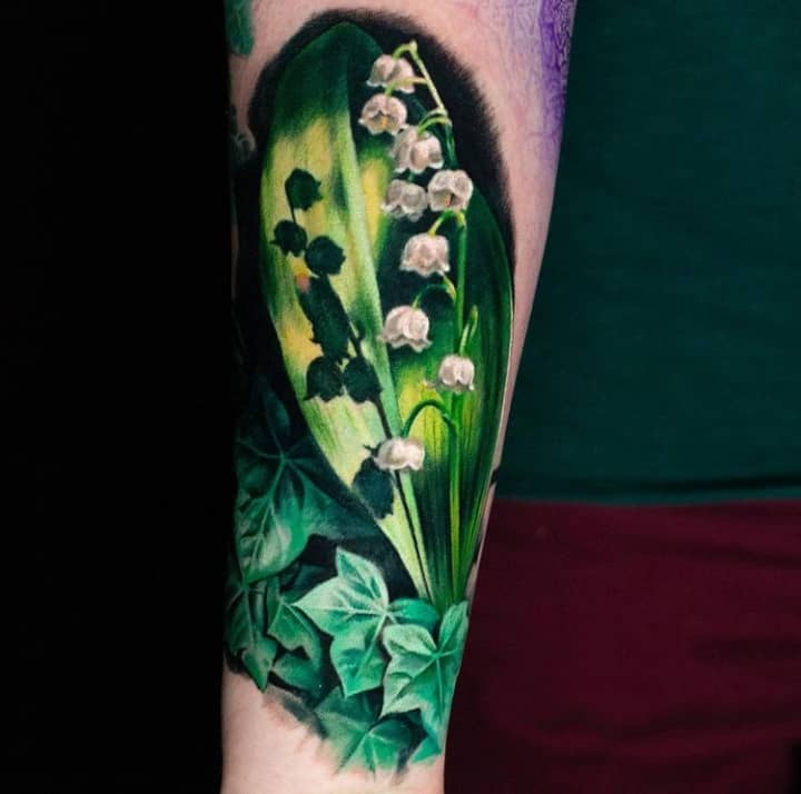 Ландыш тату цветное