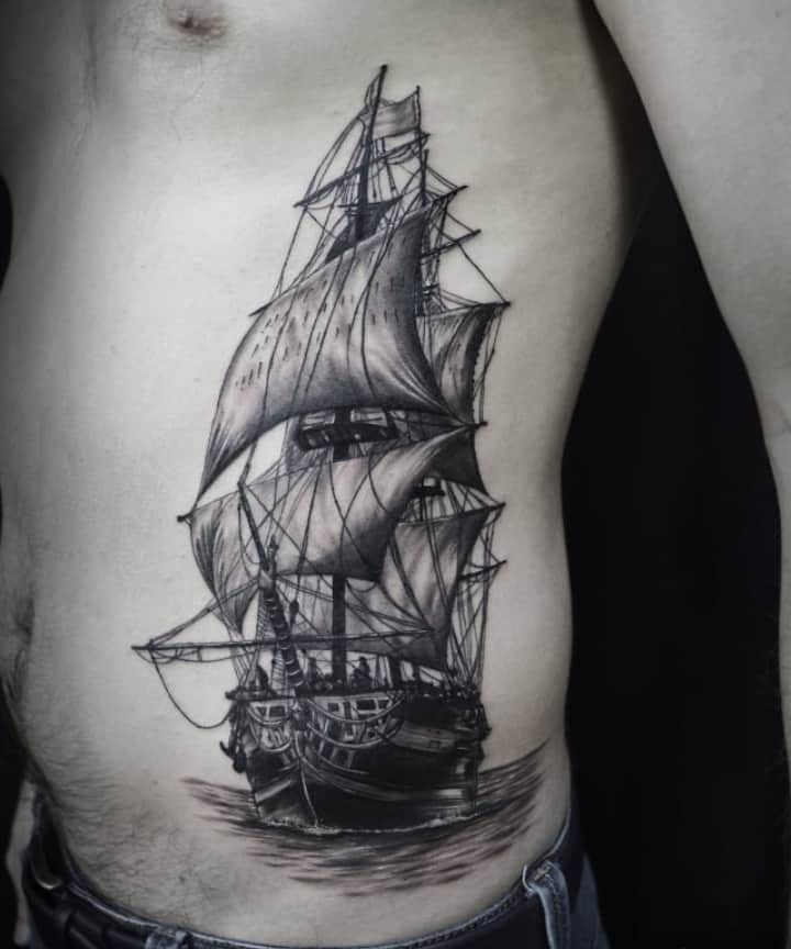 парусник тату мужское