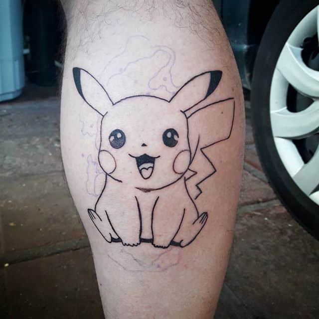 тату пикачу чб