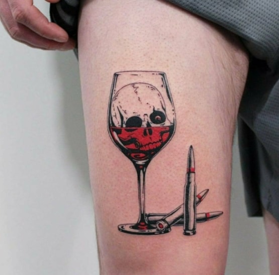 пуля и бокал тату