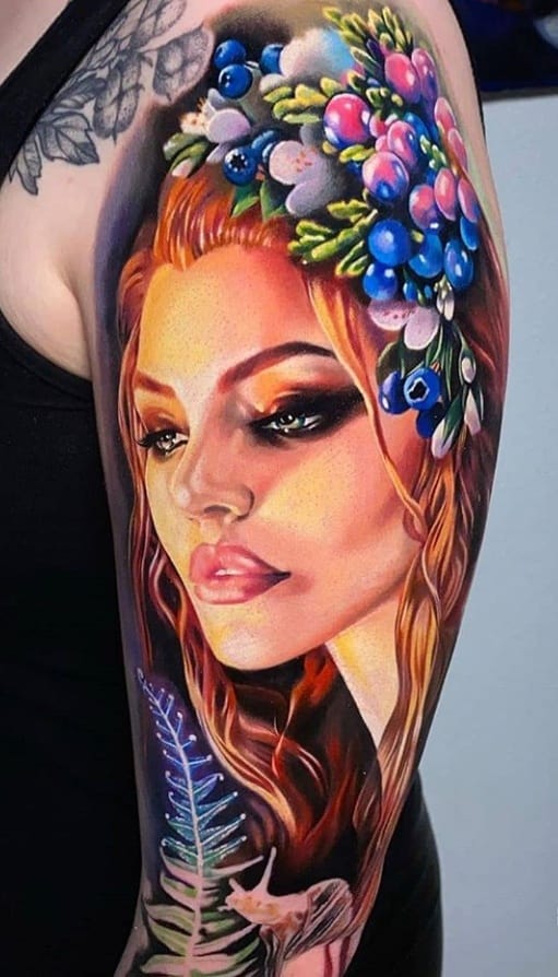 классное тату портрет