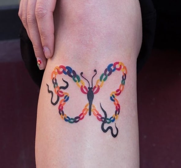 цепочка цветное тату