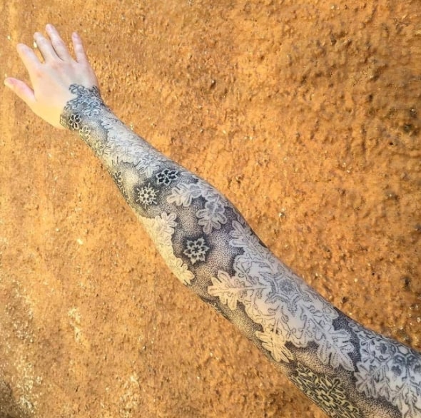 снежинка рукав тату