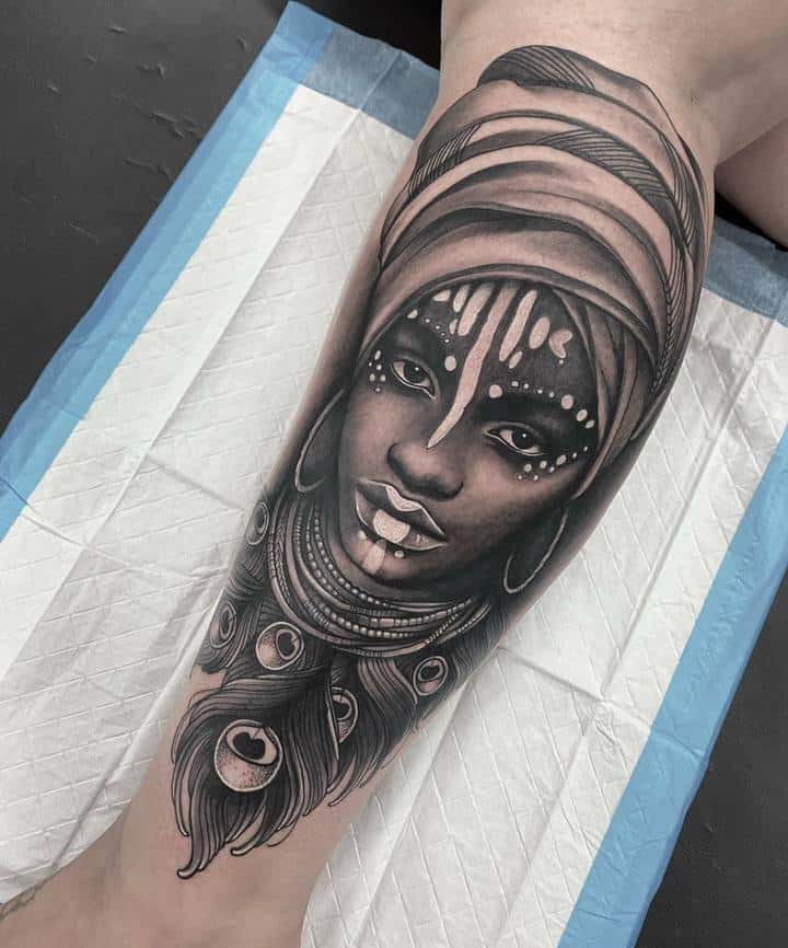 тату африканская девушка