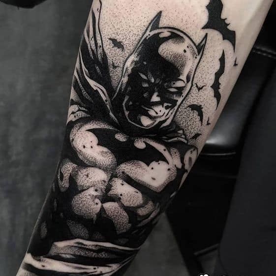 бетмен тату чб