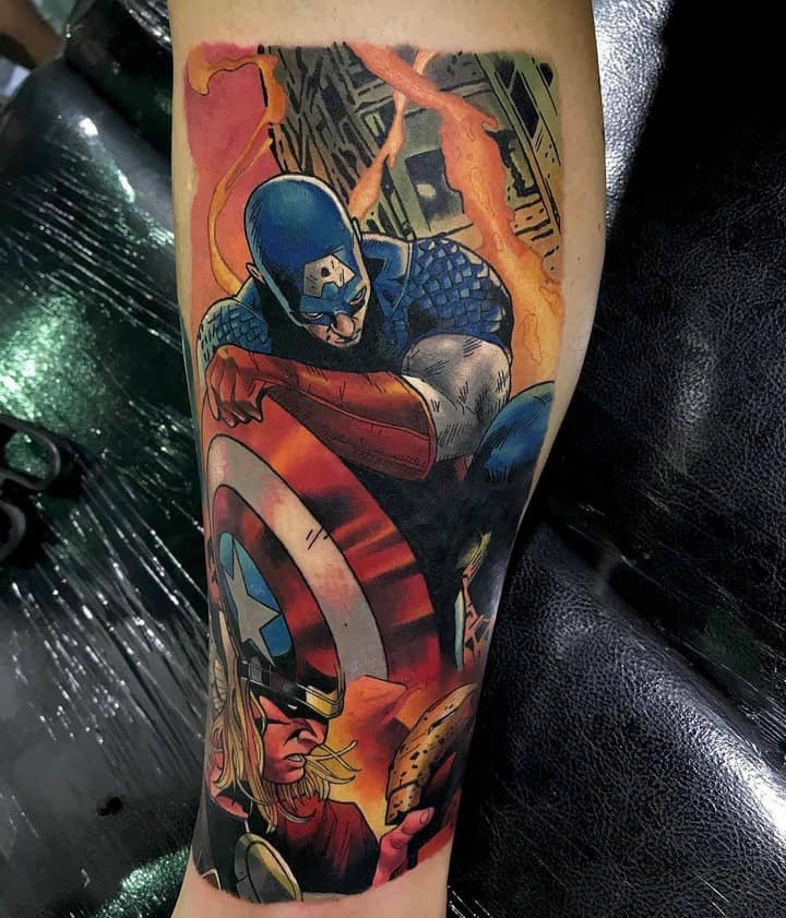 Капитан Америка тату комиксы