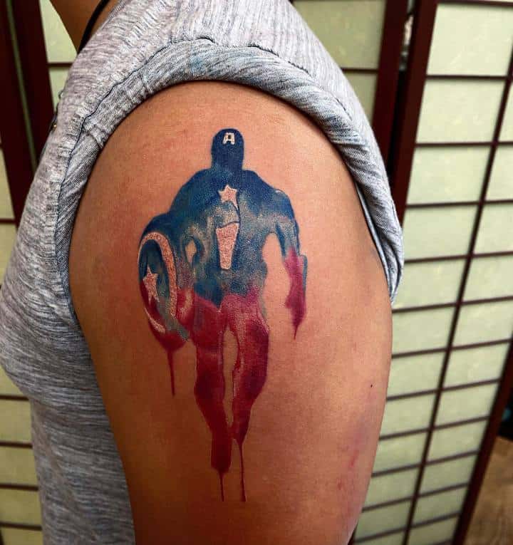 Капитан Америка силуэт тату