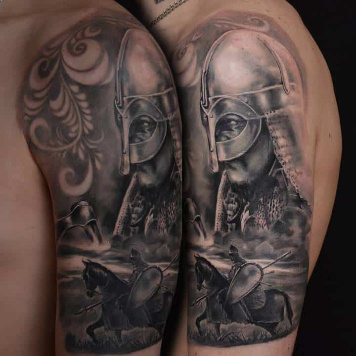 Богатырь на лошади тату