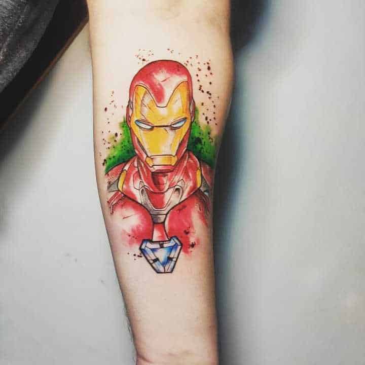 железный человек тату цвет