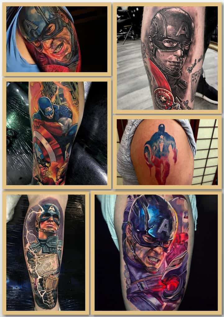 Капитан Америка тату