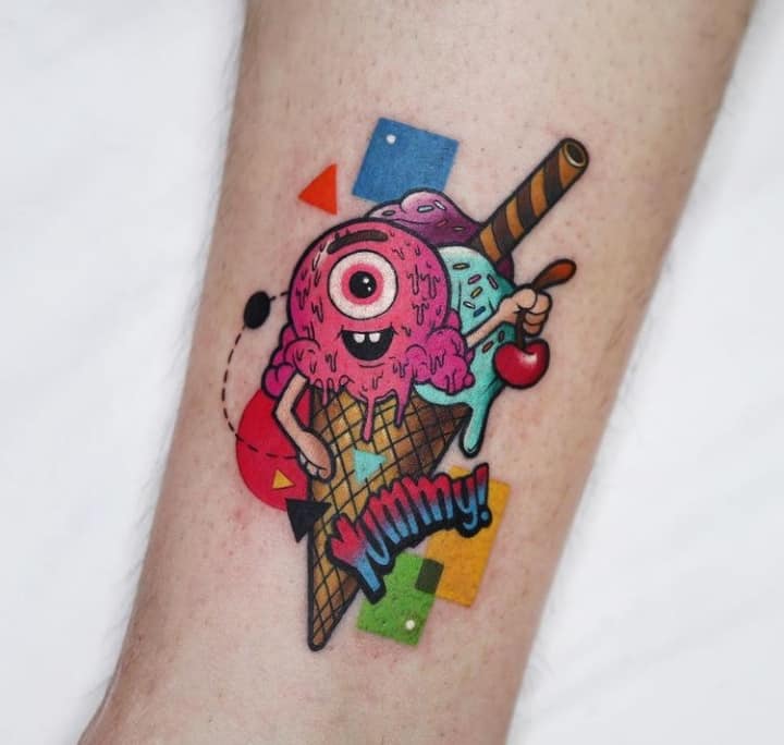Мороженое тату цветное