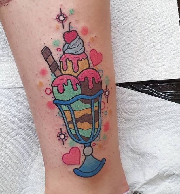 Мороженое в стакане тату