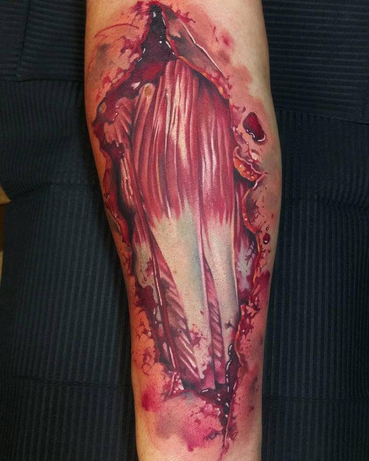 тату в виде раны