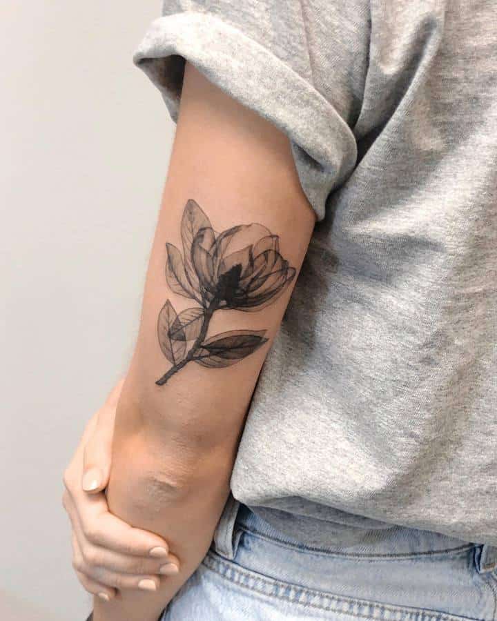 рентген тату цветок