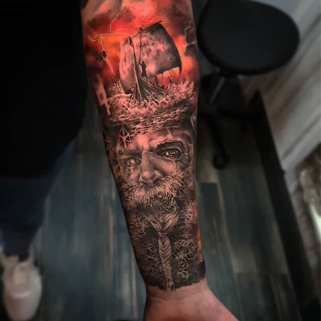 тату бог один цвет