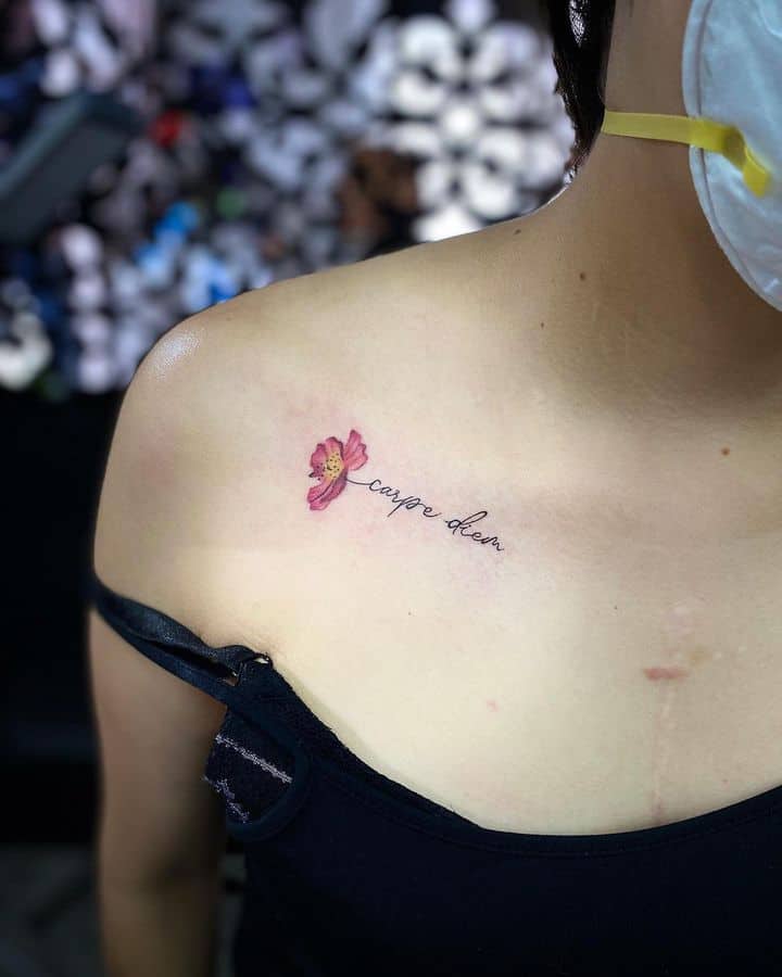 carpe diem тату на ключице