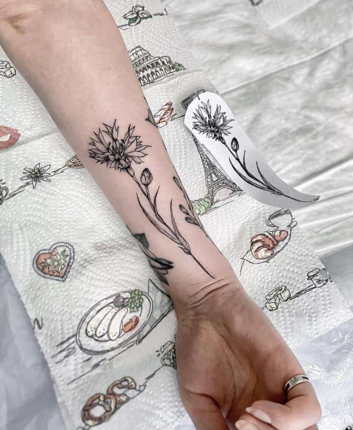 василек тату чб