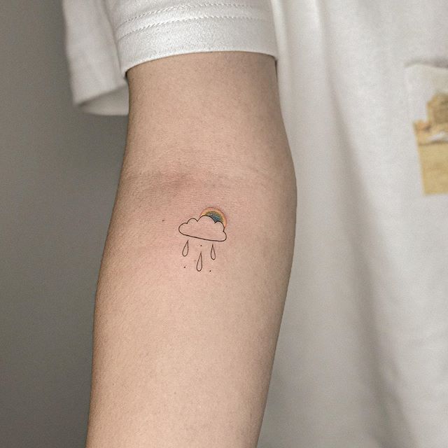 тату минимализм облако