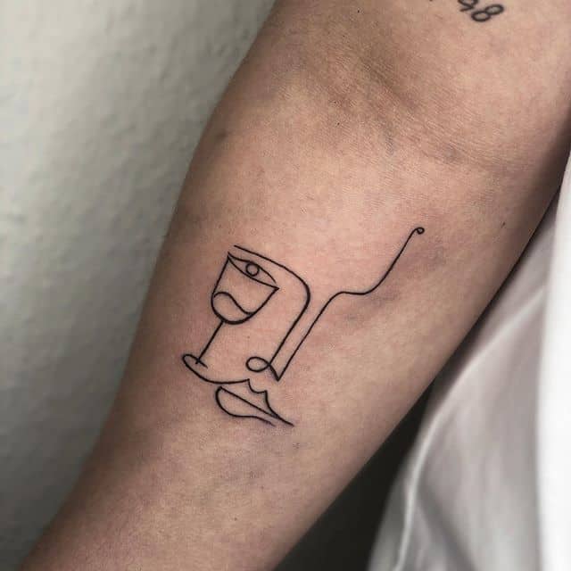 тату минимализм лицо