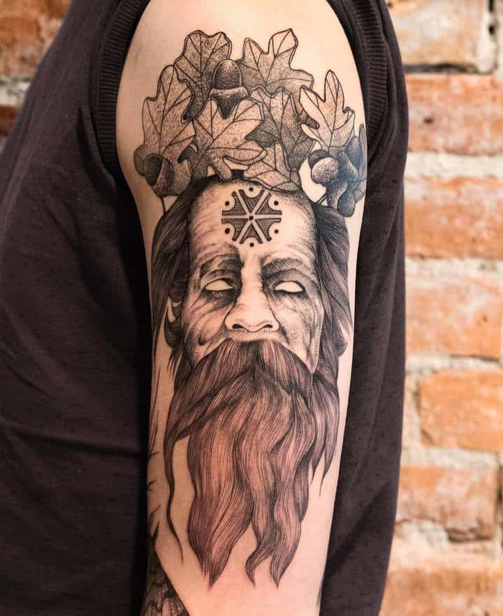 перун и желуди тату