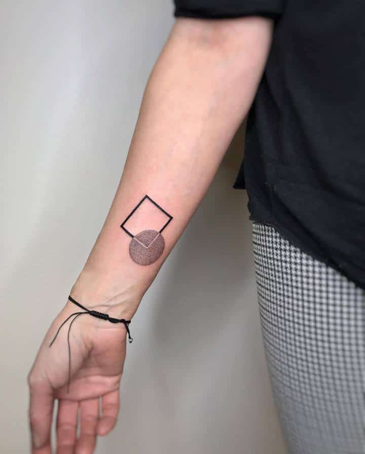 тату квадрат и круг