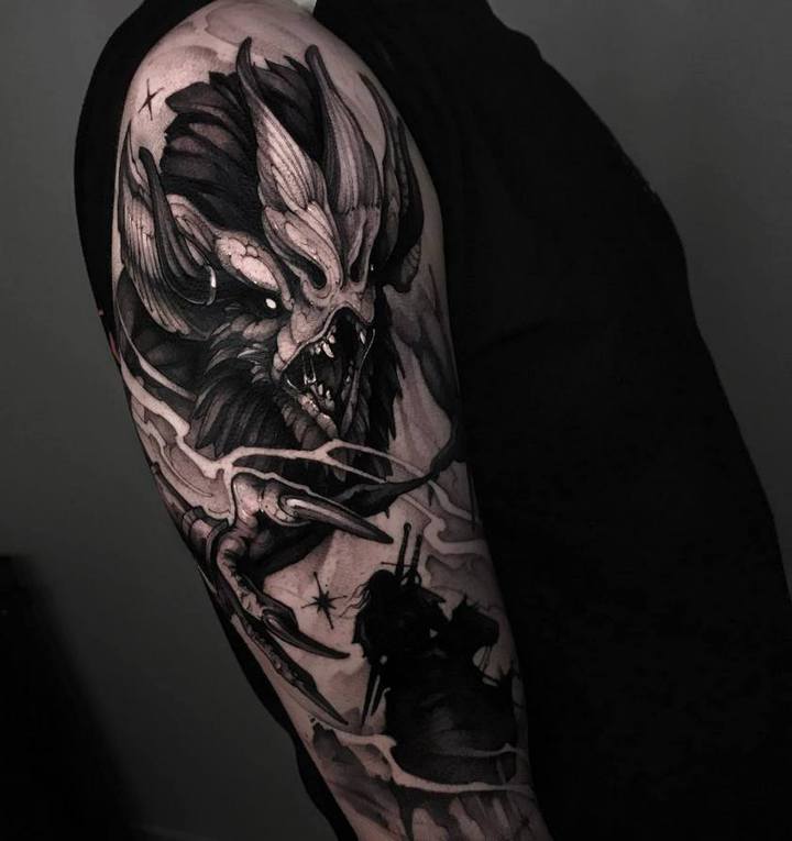 ведьмак тату на плече