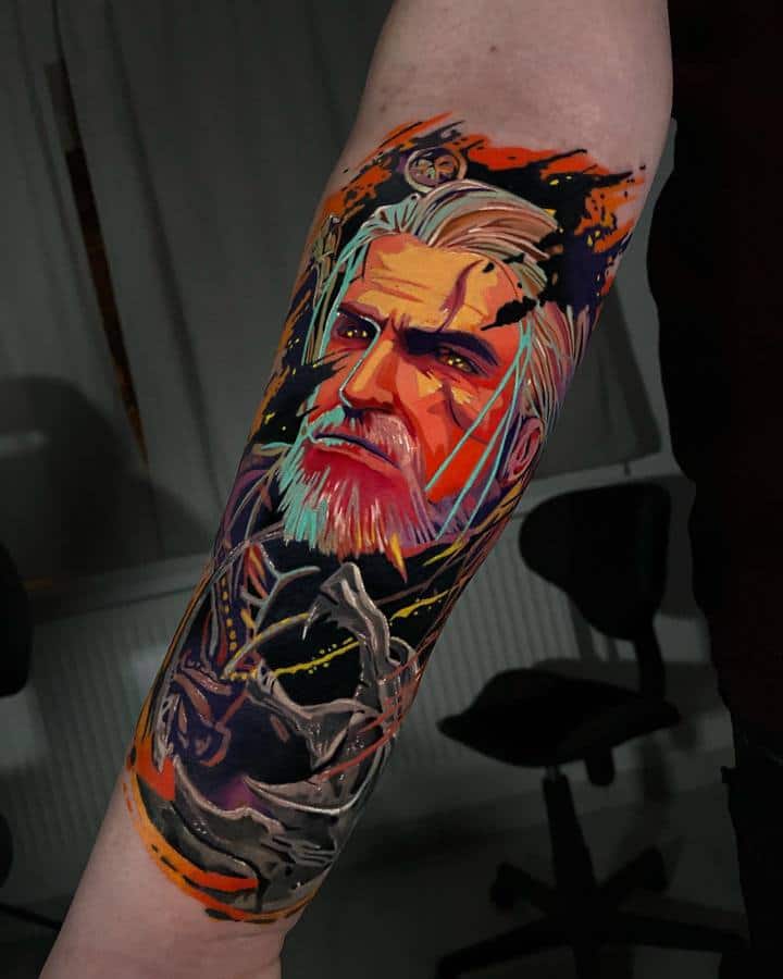 ведьмак тату цвет