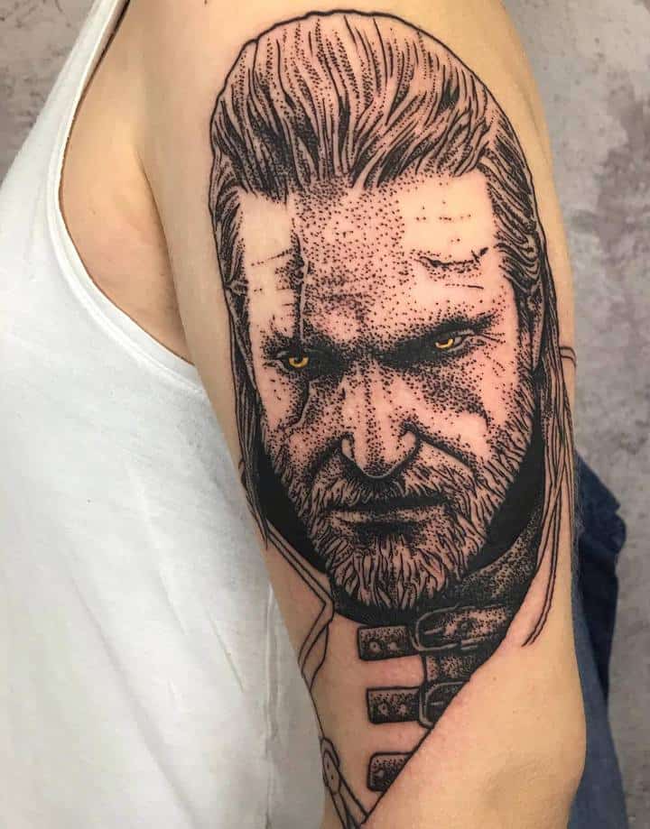 ведьмак тату чб