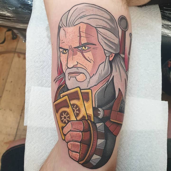 ведьмак цветное тату