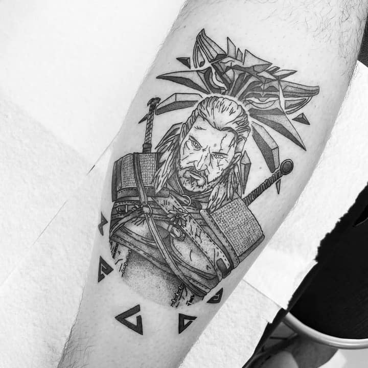 ведьмак чб тату