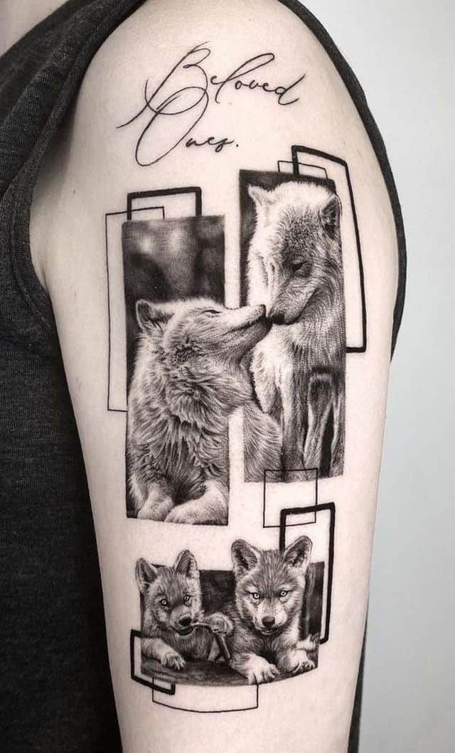 волчица и волк тату