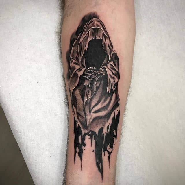 ангел смерти тату чб