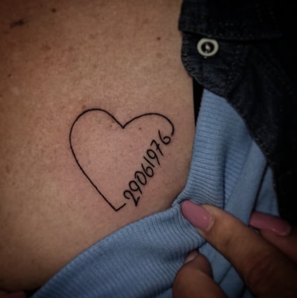 дата рождения тату и сердце