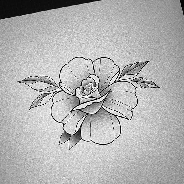 женский тату эскиз цветы