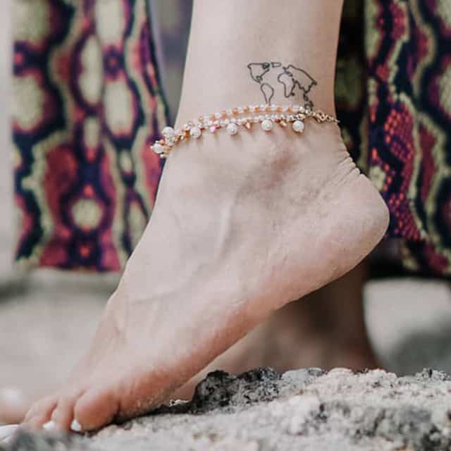 маленькое тату на ноге карта