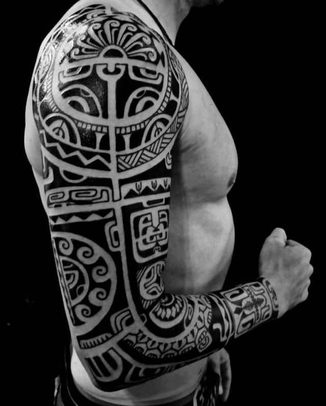 рукав полинезия маори тату