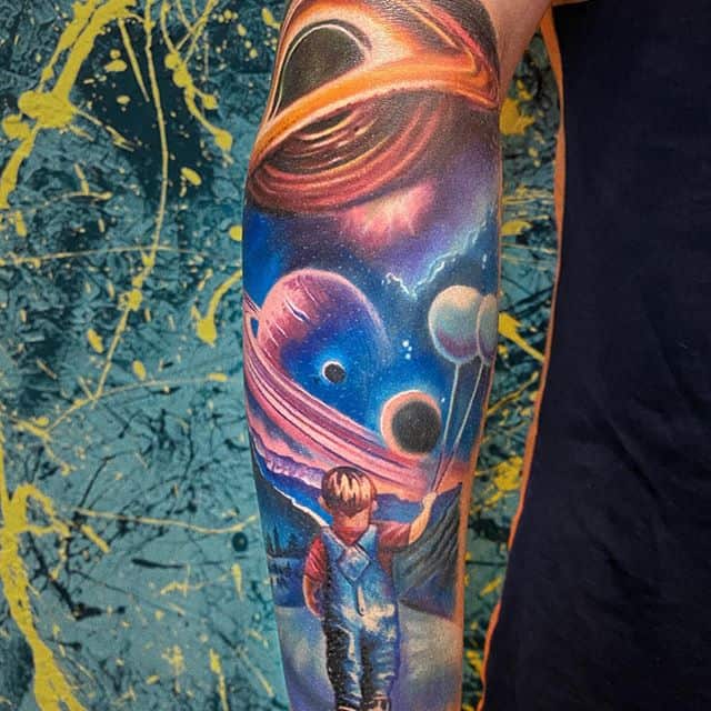 Вселенная тату цветное