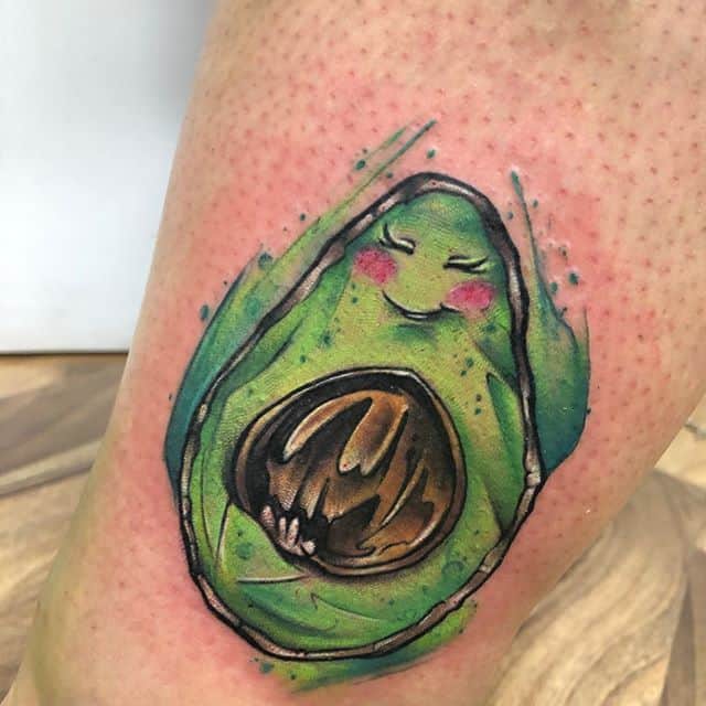 тату авокадо акварель