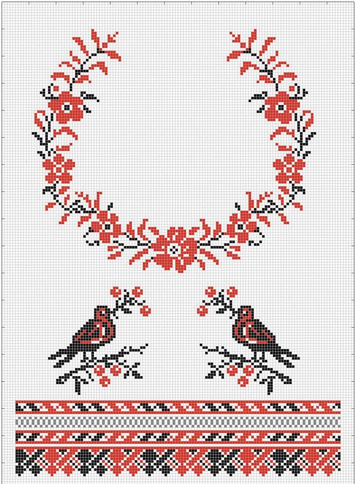 ескіз тату вишивка з птахами