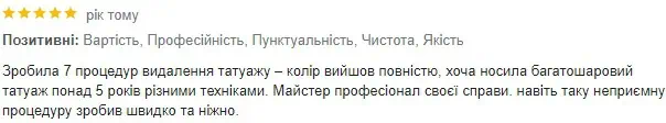 усунути татуаж брів відгуки