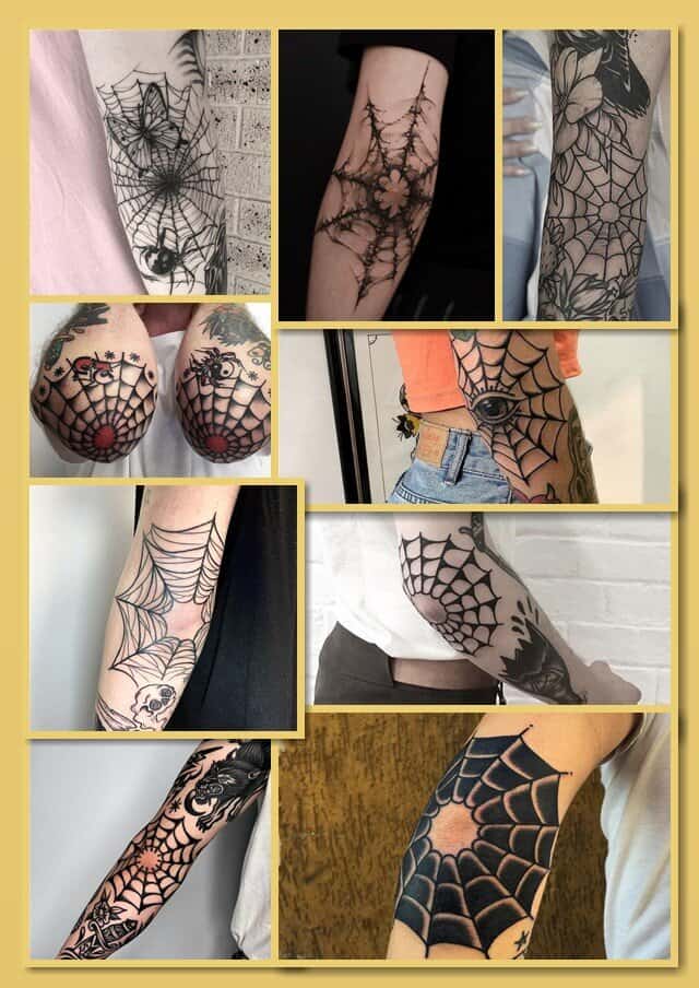 татуювання павутина на лікті