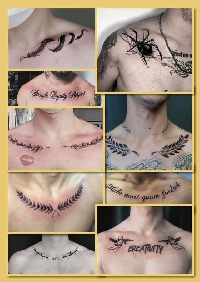 Тату на ключицах мужские