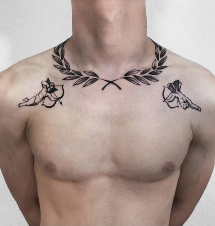 чоловічі тату на ключиці