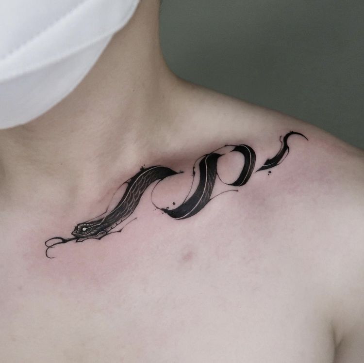 тату на ключицю для хлопця