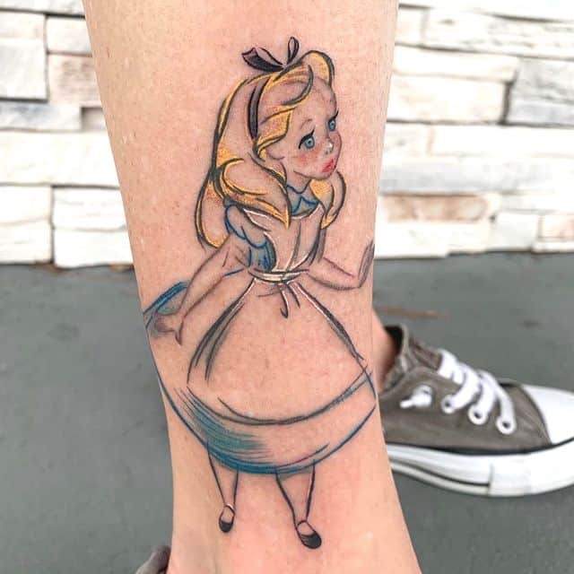 тату Алиса в стране чудес