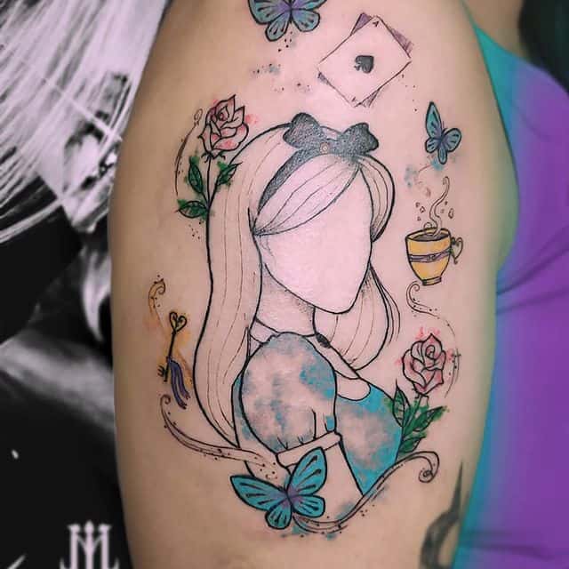 тату Алиса в стране чудес