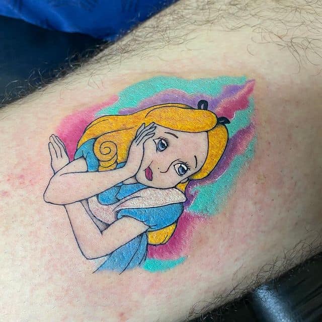 тату Алиса в стране чудес