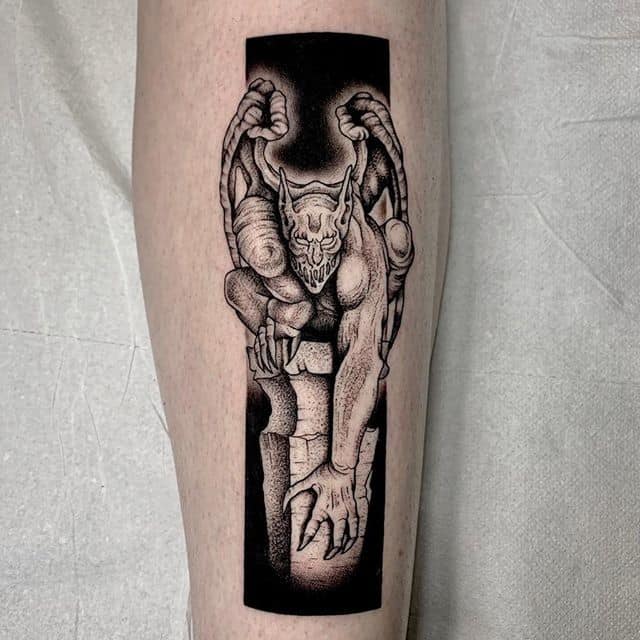 горгулья тату дотворк