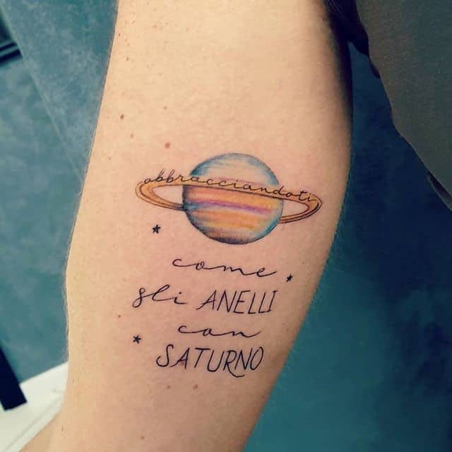 Тату надпись планета