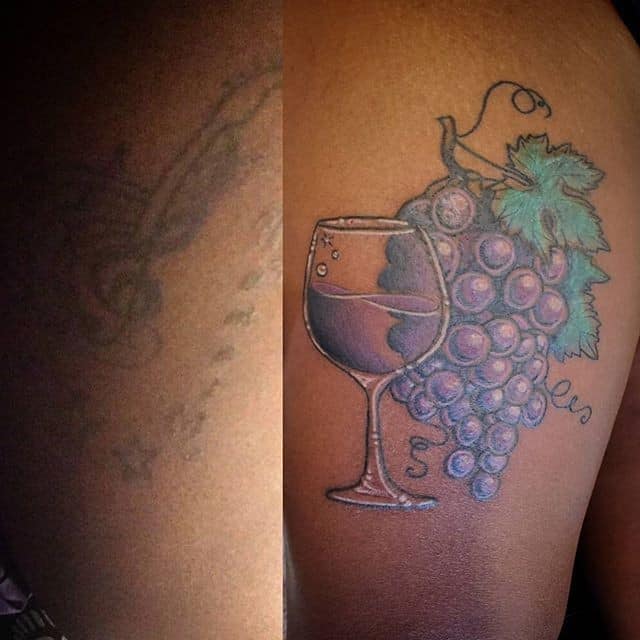 Тату виноград и вино
